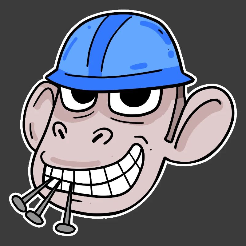 Monkey Construction Site Construction Worker