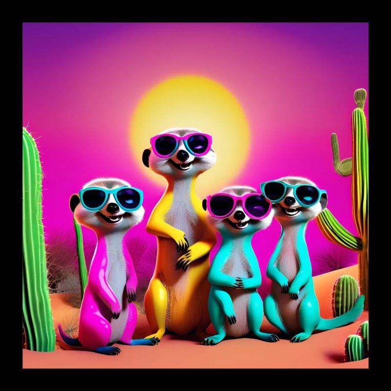 suricate, famille de suricates, suricate humour