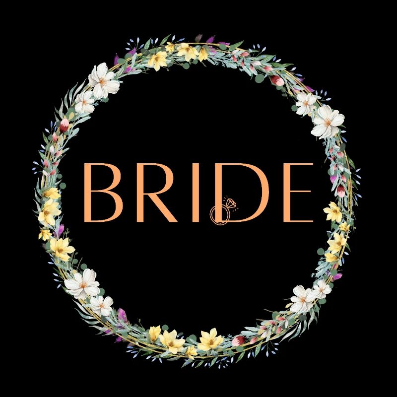 L’équipe de la mariée ! Couronne de fleurs personnalisable