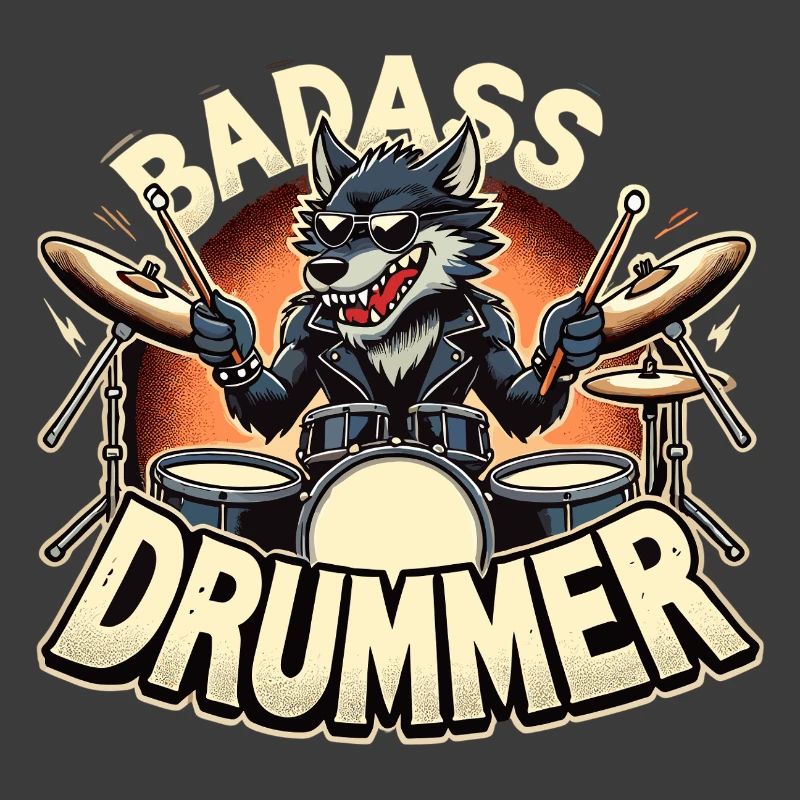 Tough Drummer Wolf Cool Gift