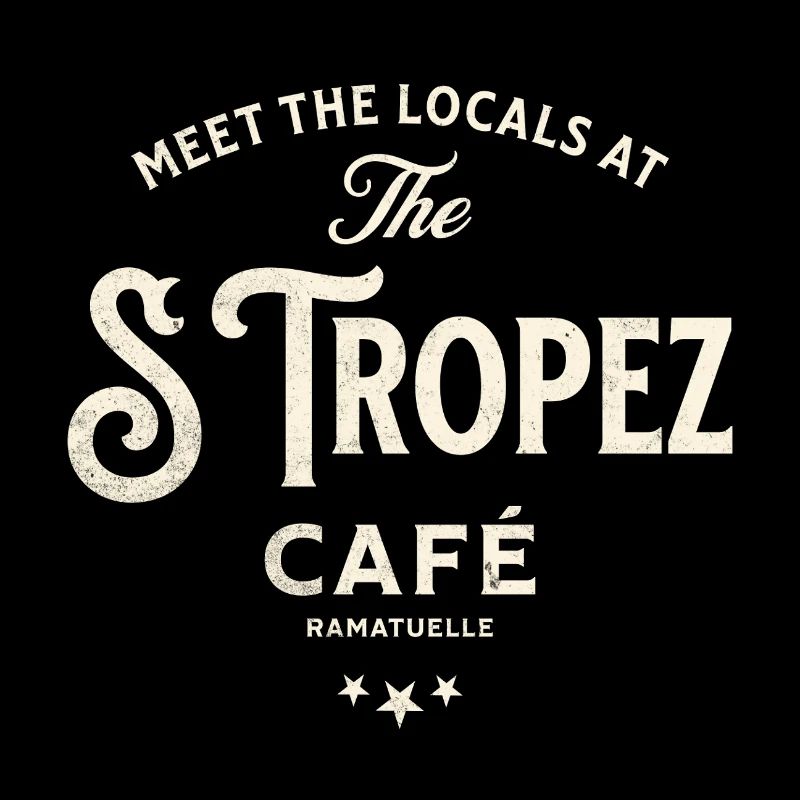 Design typographique vintage St Tropez Café