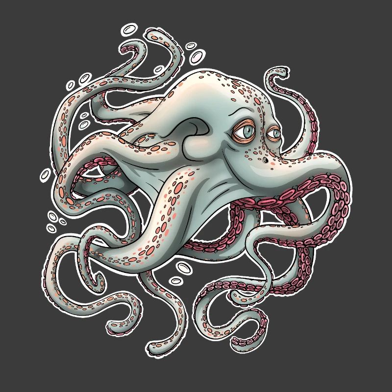 Whimsical Octopus with Dreamy Expression