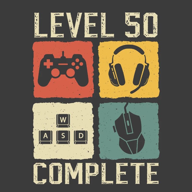 Level 50 Complete Gamer 50th Birthday Gift