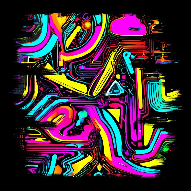 Neon Design abstrait UV Maison Style