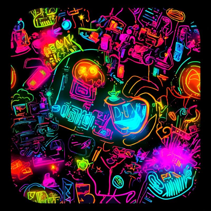 Neon Bright Colorful Creative Style Party