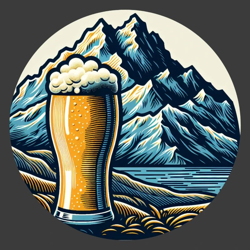 Gebirgs-Bierlandschaft Illustration