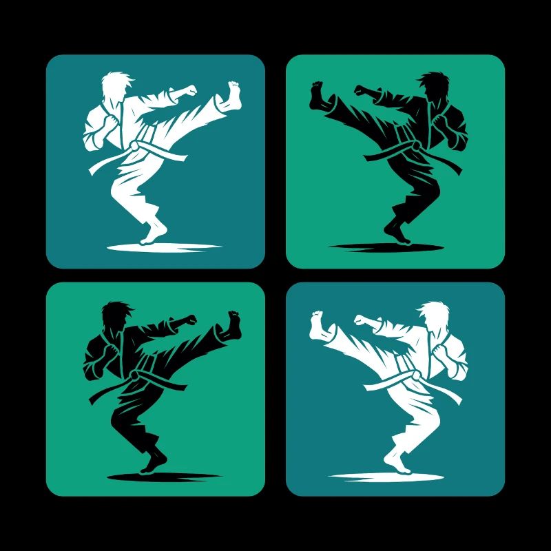 Karate Silhouette – Retro Style