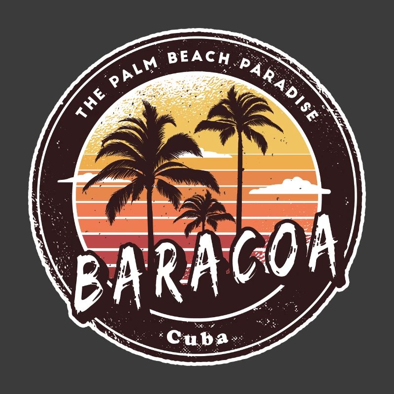 Palmiers de Baracoa et conception de plage