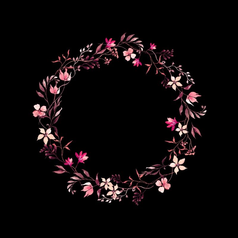 Flower wreath in pink, pink and violet - delicate & round