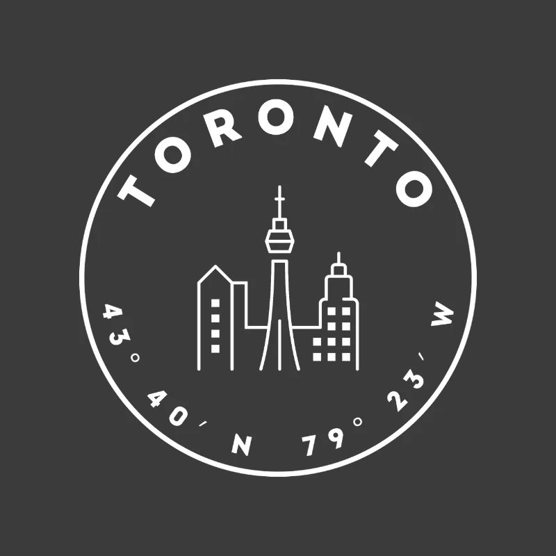 Toronto with skyline and coordinates