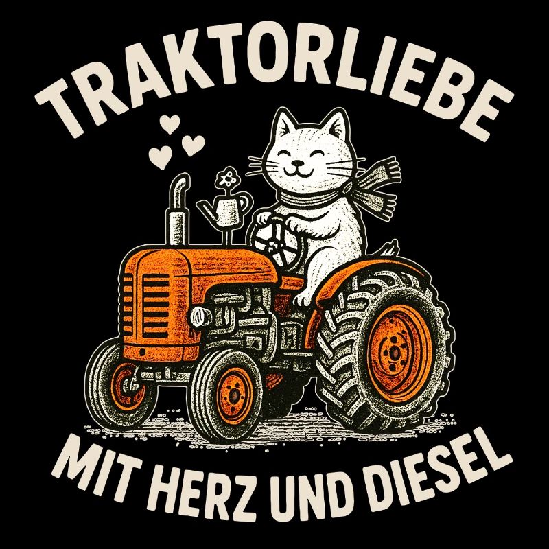 Tractor love with heart and diesel