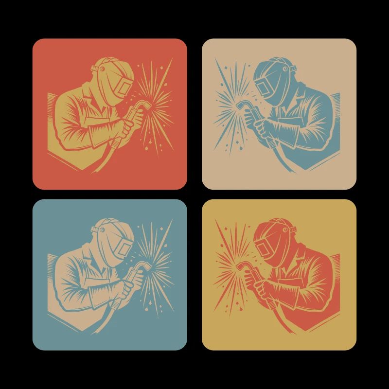 Welders in retro style