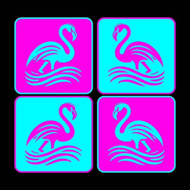 Flamingo Waves Pop Art