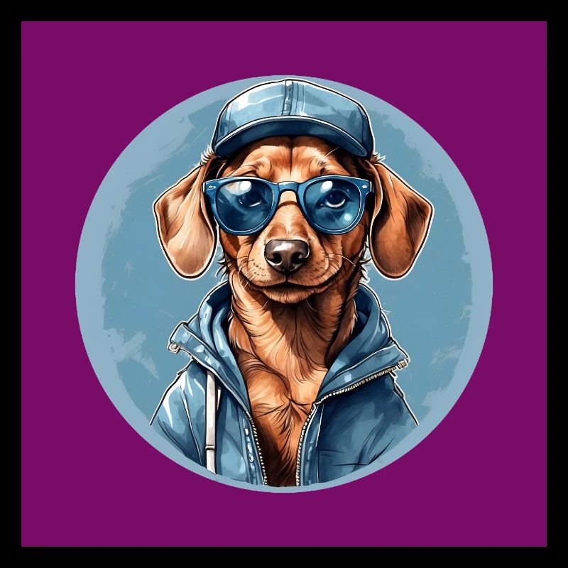 Teckel Teckel avec lunettes de soleil et sweat à capuche