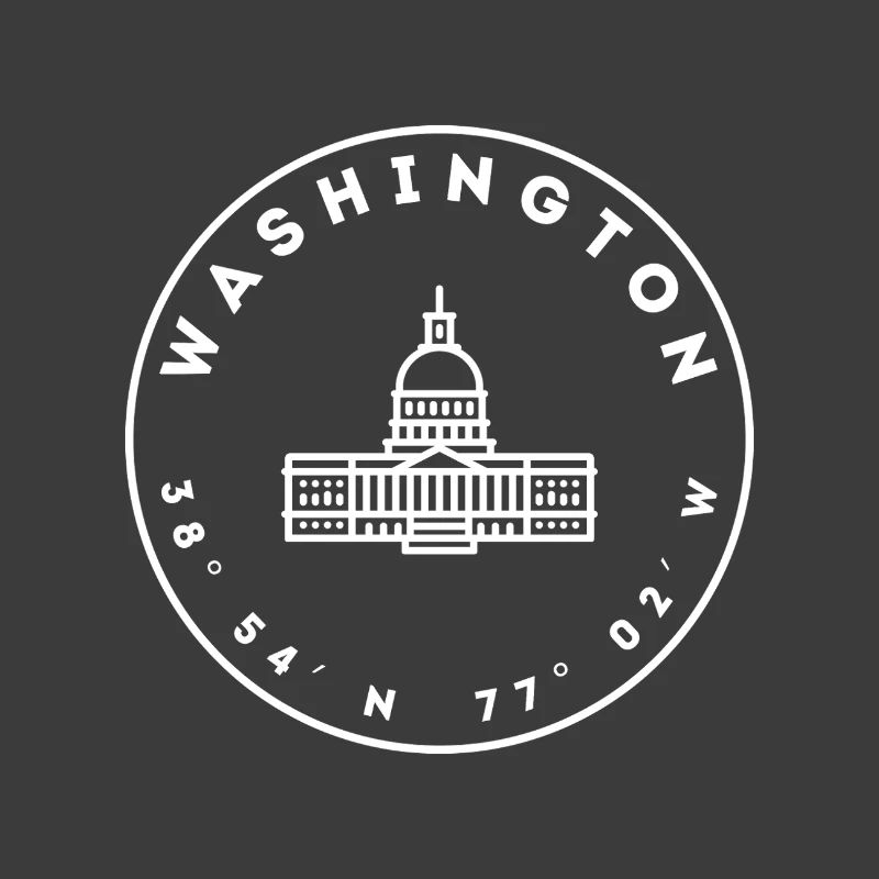 Washington DC with Capitol and coordinates