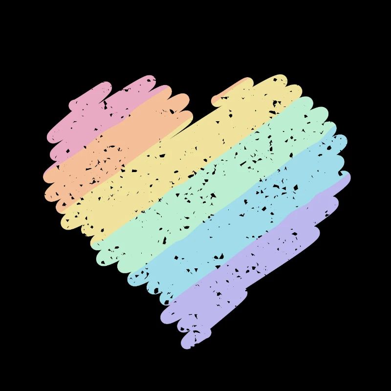 Regenbogen Herz Pastellfarben Pride Monat LGBTQ+