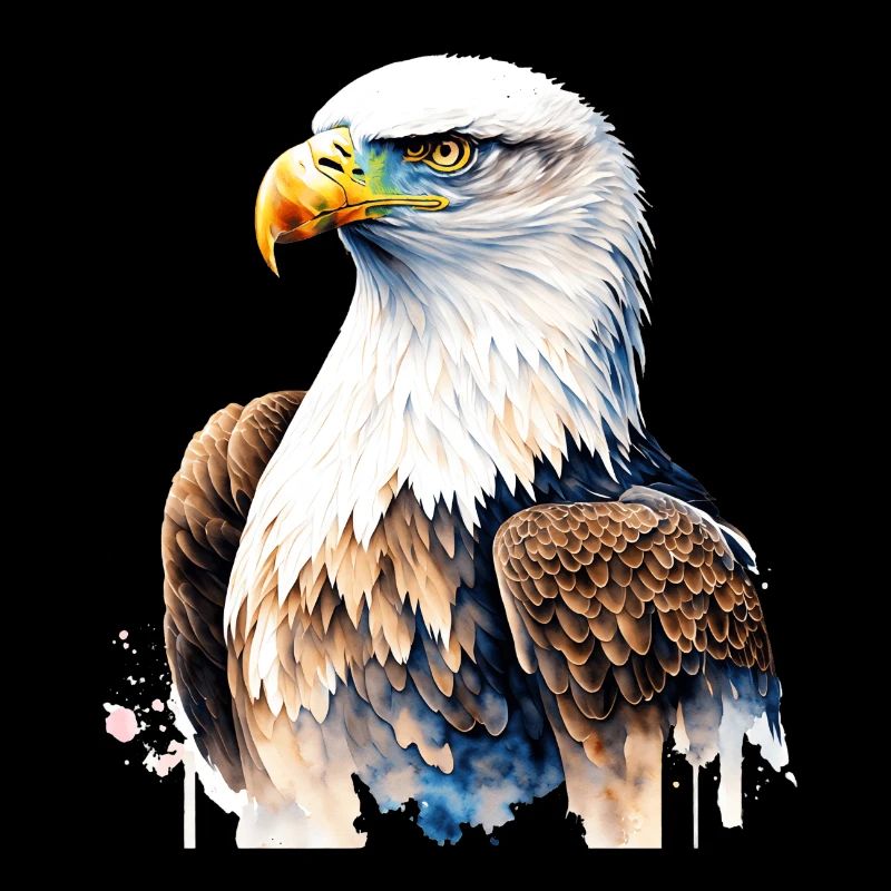 Portrait d’aigle majestueux à l’aquarelle