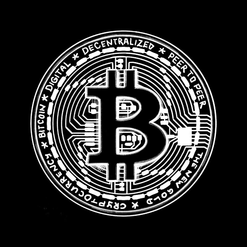 Crypto - Pièce de monnaie Bitcoin dessinée à la main