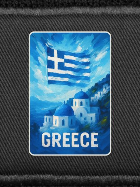 Greece Santorini Flag