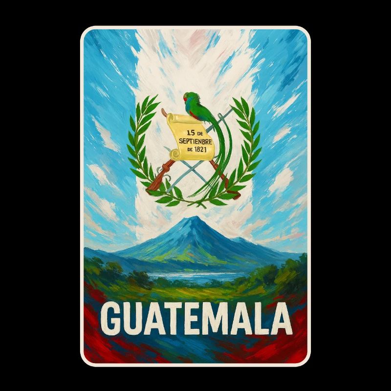 Guatemala Vulkan & Nationalwappen