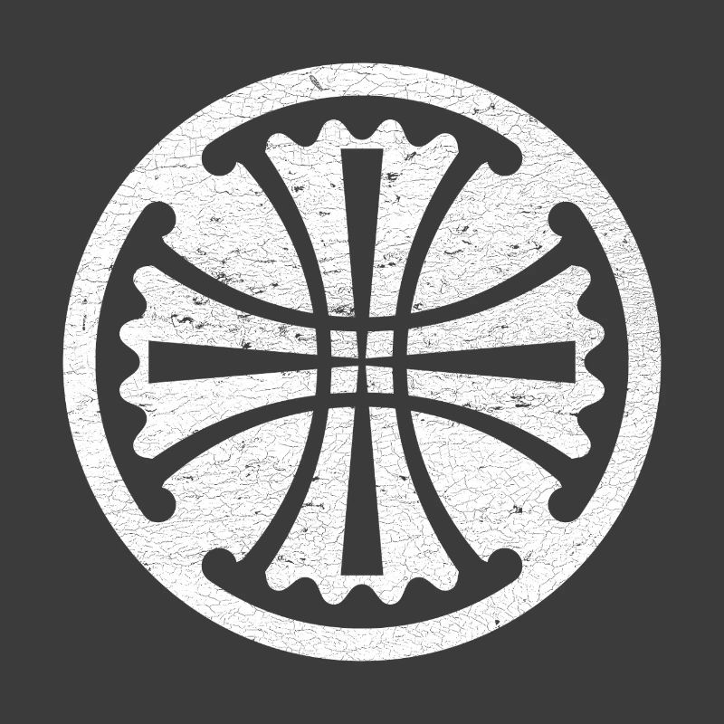 Canterbury Cross in a White Circle