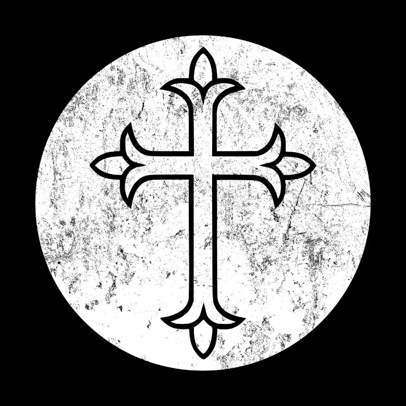 Croix syriaque occidentale en cercle blanc