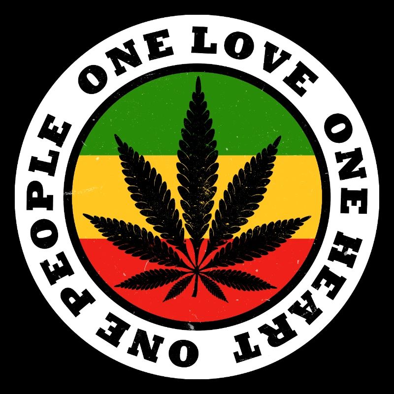 Paix et amour Rasta Leaf Design