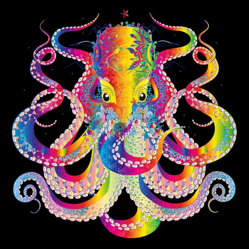 colorful octopus and many details