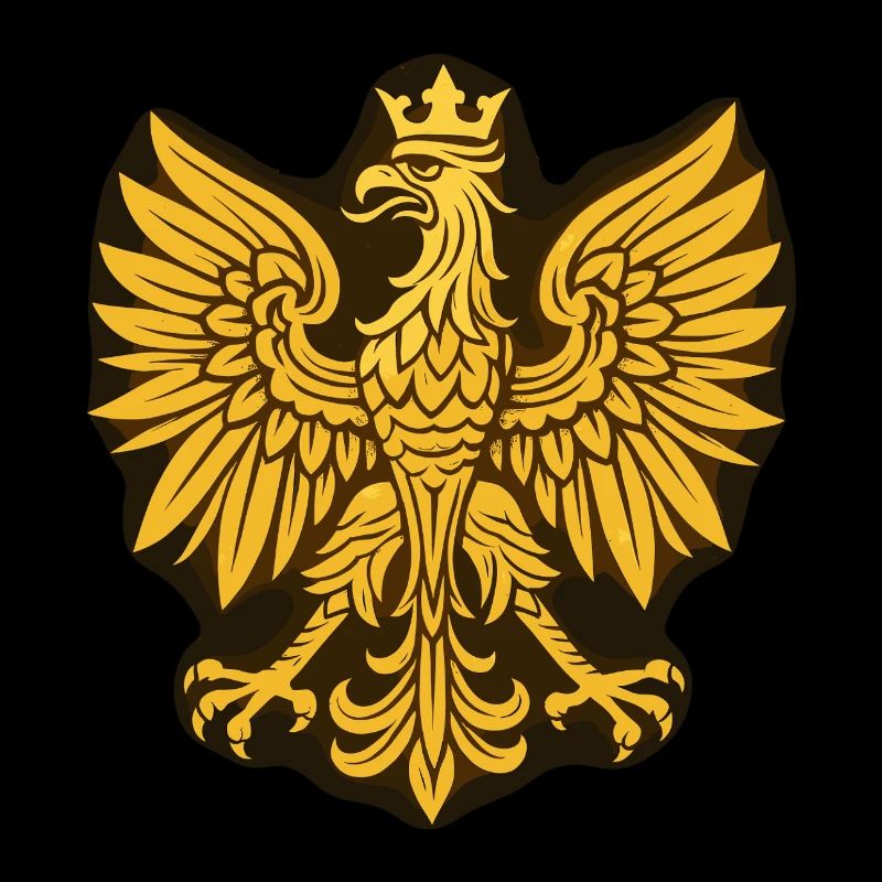 Poland Polska Eagle Gold Graphic Flag Gift