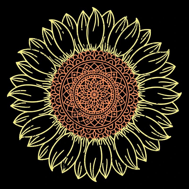 Intricate Mandala Sunflower Design