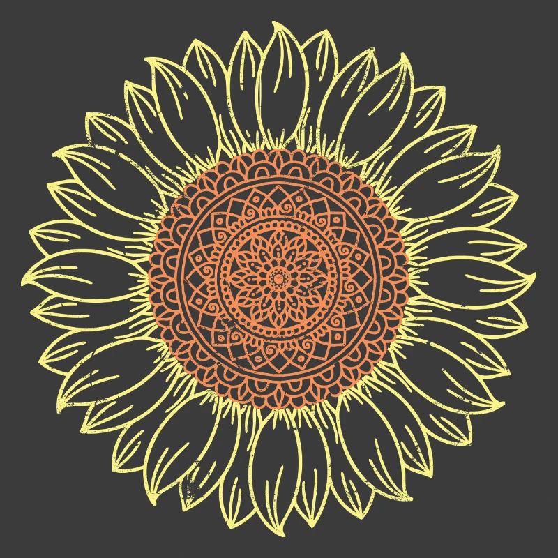 Conception complexe de mandala tournesol