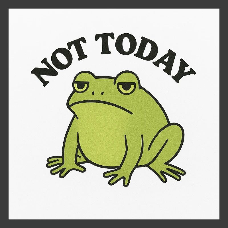 Funny frog with statement text