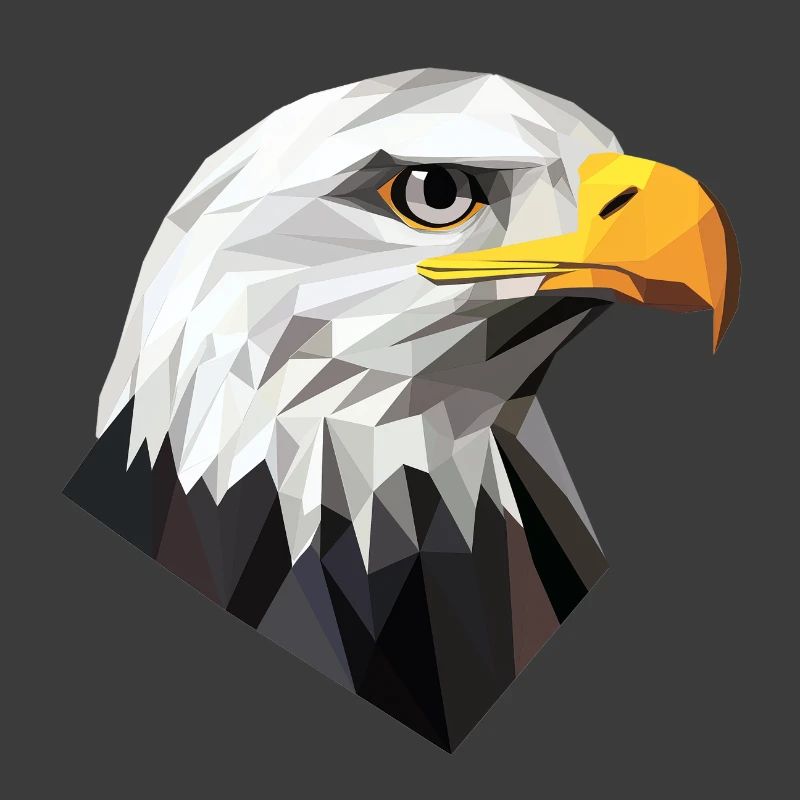 Conception du logo Low Poly de la tête d’aigle