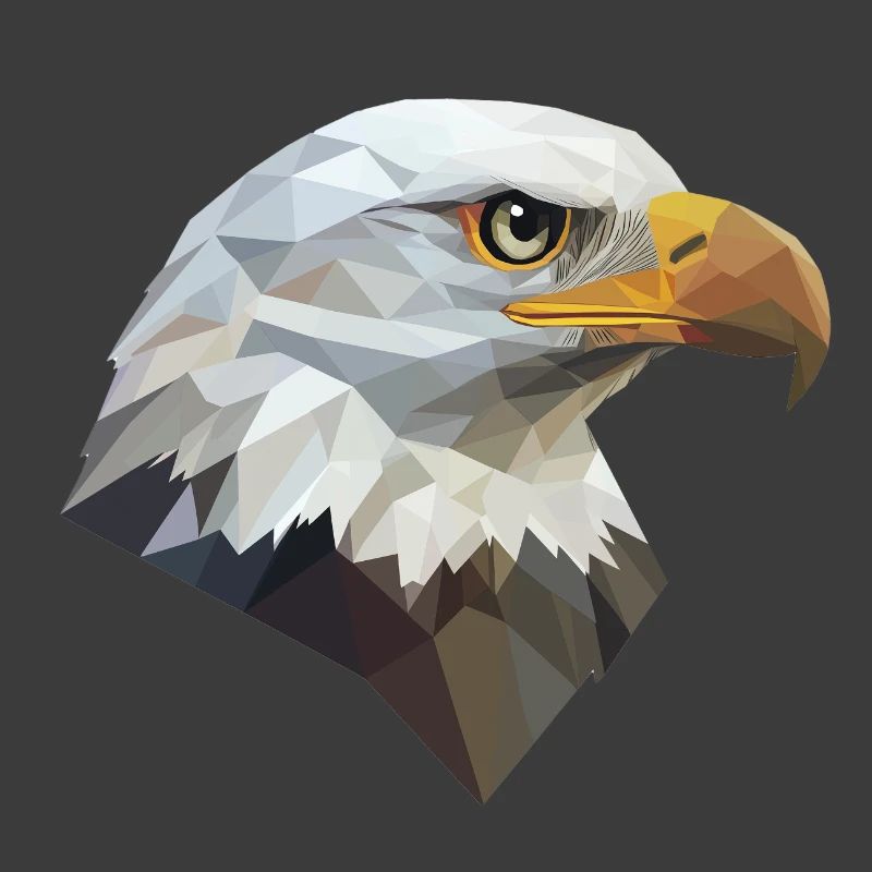 Conception de logo Eagle Head Low Poly Art