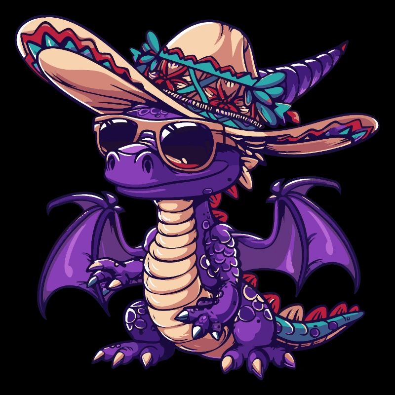 Drache Lustig Sombrero