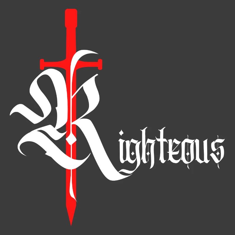 Gothic Righteous Design with Sword with white text