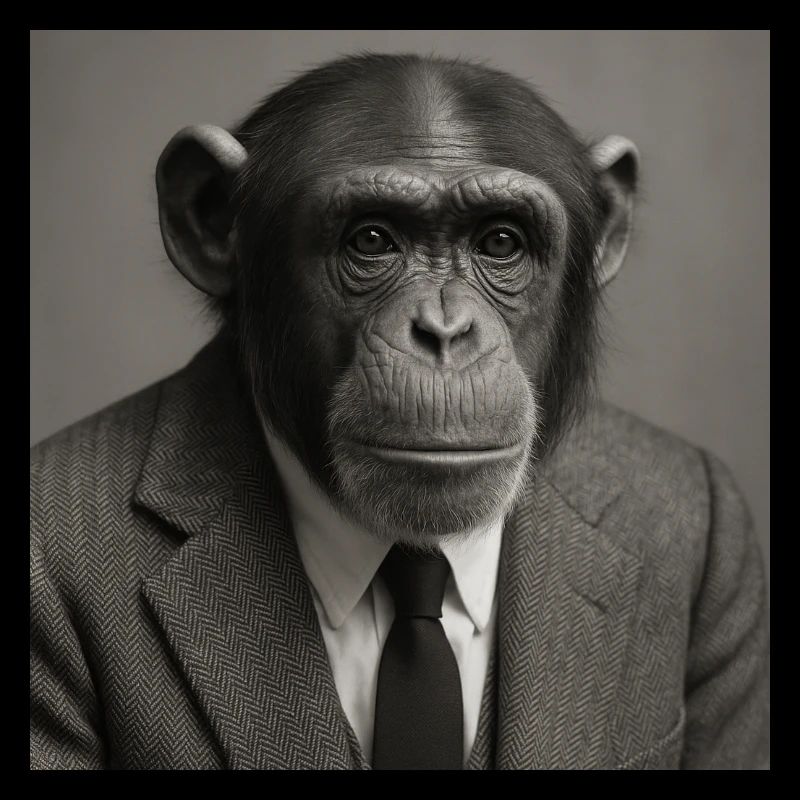 Elegant monkey in suit