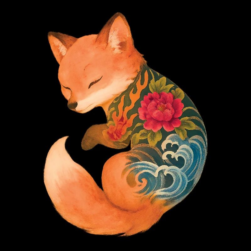 Tattooed Fox Cub – Floating Serenity