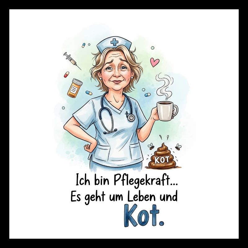 Caregiver Humorous Design with Coffee