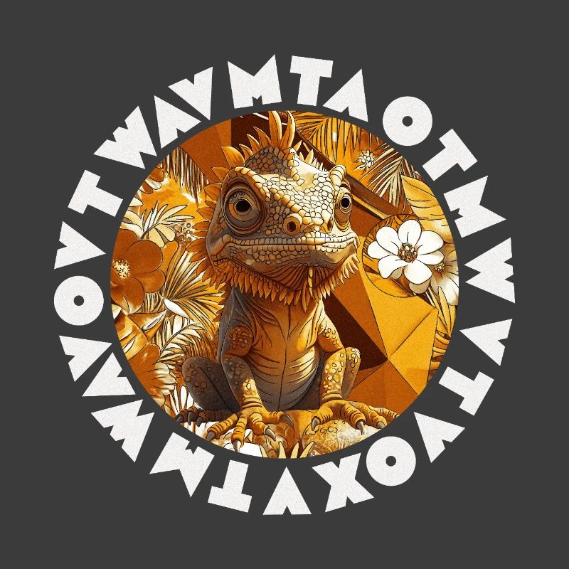 Tropical Chameleon Stylized Exotic Graphic