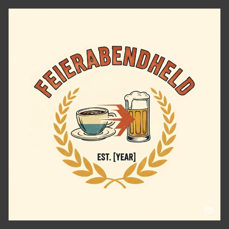 Feierabendheld Kaffeetasse & Bierglas Design