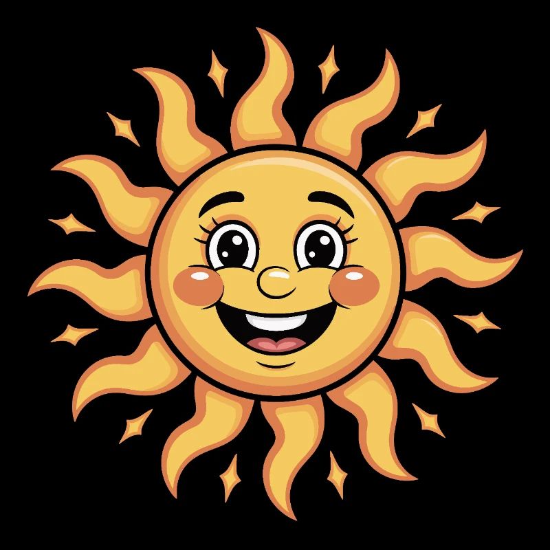 Cheerful Sun Sky Illustration