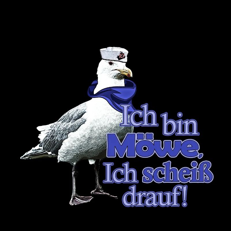 Lustige Möwe mit Spruch - Scheiß drauf!