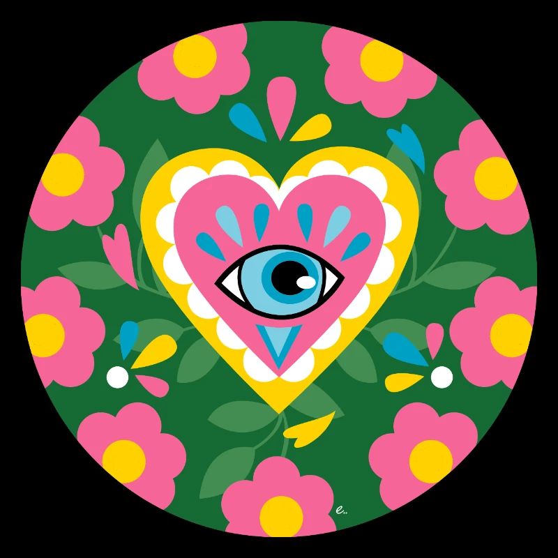Cœur fleuri mystique