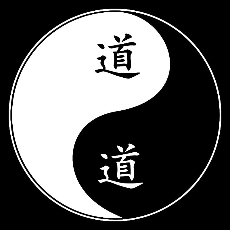 Yin Yang Symbol mit chinesischen Zeichen