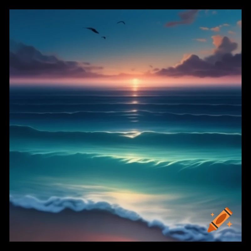 Atlantic Sunset over the Tranquil Sea