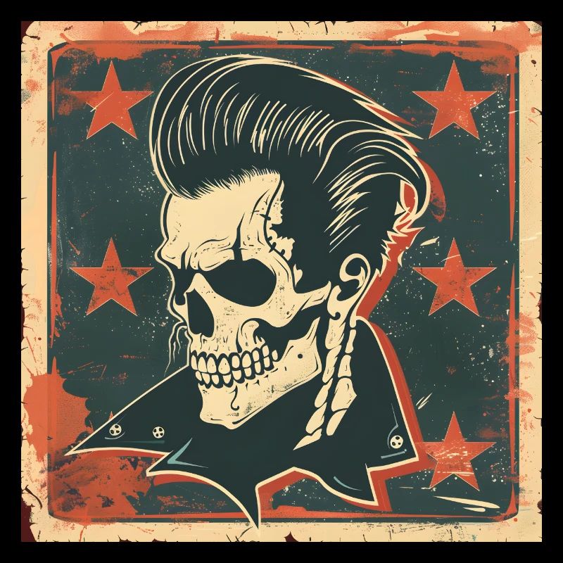 Crâne Rebel Rockabilly