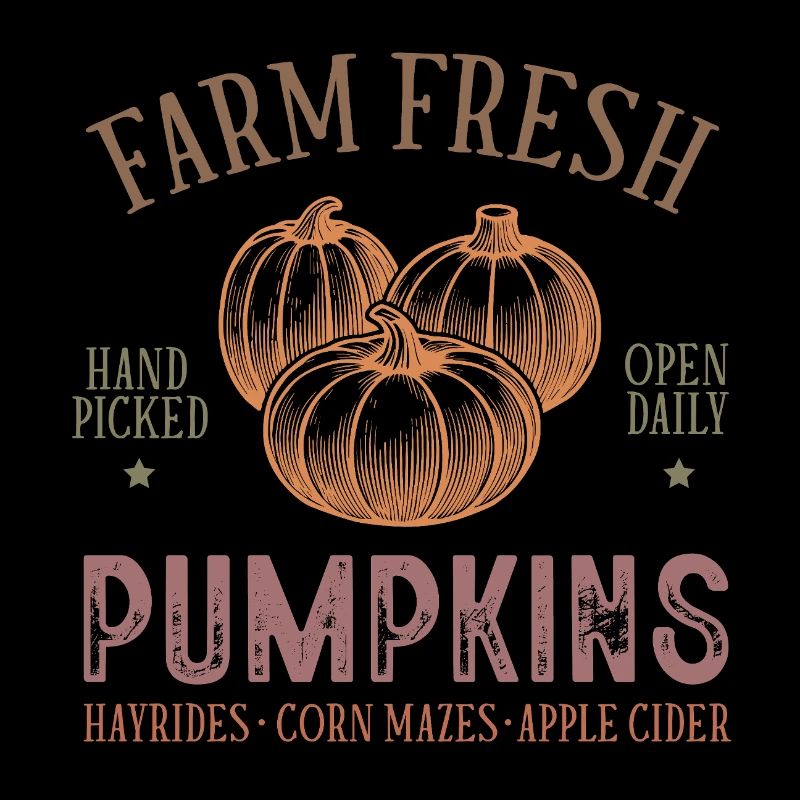 Rustic pumpkin with harvest motif