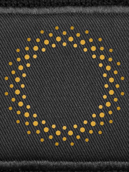 Ring-shaped, golden dot pattern