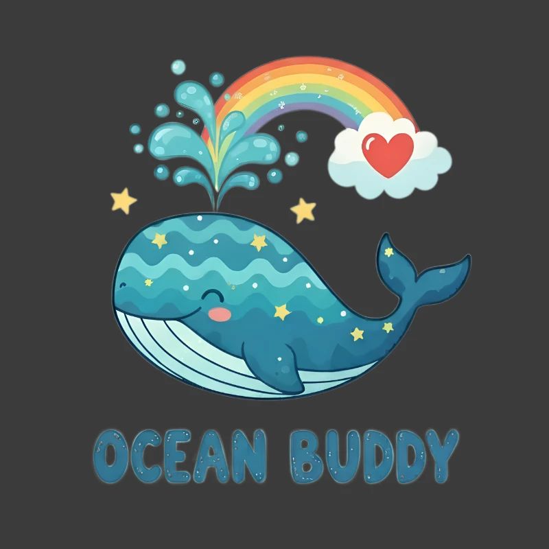 Wunderlicher Ozeanwal mit Regenbogenherz